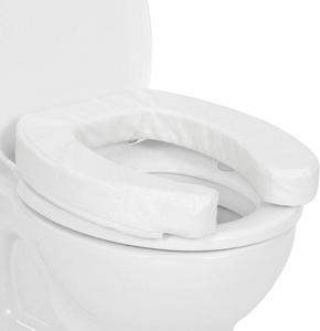 Cojín para Asiento de Inodoro, Elevado, Acolchado, Suave, Blanco, con Espuma Acolchada, Portátil, con Amplio Espacio Ovalado para Mayor Comodidad - Product Image 1