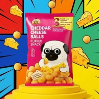 Cheese-Plan 55g Snacks de Grano Inflado Semiblandos Salados con Sabor a Queso Cheddar para Perros, Sin Grasas Trans, Directo de Fábrica, Personalizado para KTV