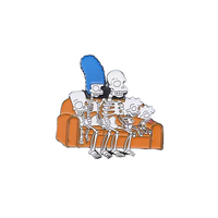 Épingles à revers en émail doux avec impression UV, motif Simpsons amusant, finition nickel noir, pour vêtements de remise de diplôme, vente en gros