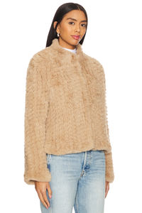 FF1017 Estilo Clássico Senhoras Faux Fur Mão Jaqueta De Malha Personalizado Fazer Lotes de Cores Mulheres Jaqueta - Product Image 3