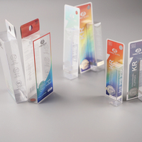 Boîte d'emballage en plastique pliable personnalisée, effet laser, design argenté, matériaux recyclés en PET/PVC transparents pour cadeaux, artisanat, stylos, papeterie