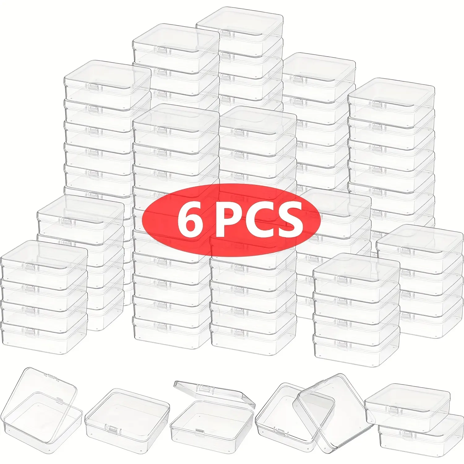 Hoyo Clear Kleine Containers Plastic Vierkante Opbergdoos Voor Kralen Sieraden Accessoires Sieraden Gereedschap Apparatuur