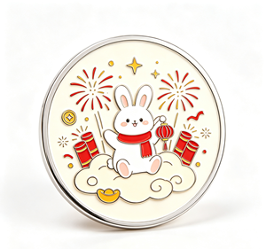 Custom Round Rabbit Lapel <b>Pin</b> Enamel Metal <b>Pin</b> Cartoon New Year Animal <b>Badge</b> for Gift and Clothing - Product Image 3