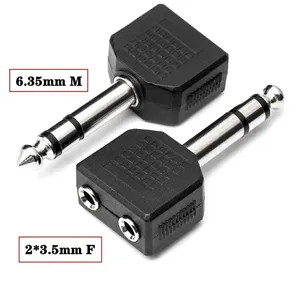 Adaptador de Audio de 6.35mm 1/2, 3051, Doble AV, Dos Orificios RCA, Macho 3.5/RCA, Hembra 2x6.35mm, para Amplificador, Altavoz, Micrófono - Product Image 6