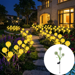 Lampes solaires LED imperméables en forme de pissenlit pour jardin, patio et allée - Product Image 1