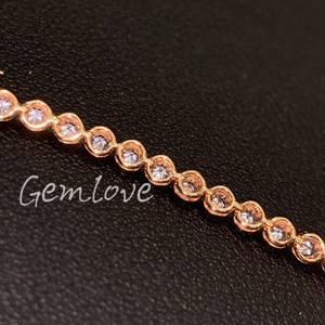 Elegant ladies' diamond bracelet crafted from 18K gold and set with <b>lab</b> grown round diamonds certified by <b>the</b> IGI laboratory - Product Image 3