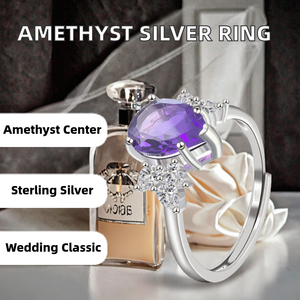 For Fashion Design Wedding Gemstone <b>Ring</b> <b>925</b> Sterling <b>Silver</b> Elegant Classic Amethyst for Women Fine Gift - Product Image 2