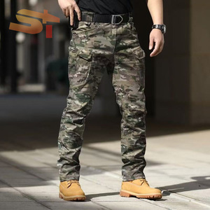 Sike <span class=keywords><strong>กางเกง</strong></span>ยุทธวิธีผู้ชายไซส์พิเศษ, <span class=keywords><strong>กางเกง</strong></span>ผ้าใบแคนวาสสำหรับการเดินทางกลางแจ้งที่มีรูปแบบกลางเอวตรง - Product Image 4