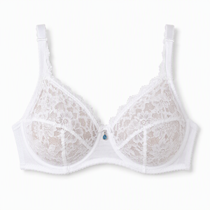 Sujetador moldeador de copa completa para mujer con encaje bordado y banda ancha cómoda - Product Image 5