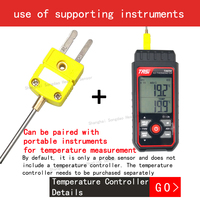 WRNK-161 Dual Pin Interface K-type Armored Thermocouple Temperature Sensor 304 Stainless Steel Probe IP65 OEM Laboratory