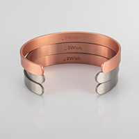 Bracelet en cuivre personnalisé Energinox avec message motivant, gravure au laser personnalisée, logo inspirant, blancs pour gravure