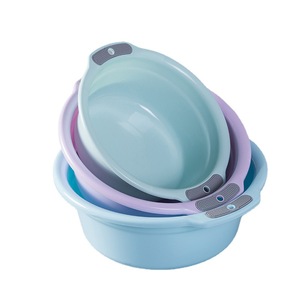 Thickened Perforated Plastic Washbasin Round Solid Color Household Adult Baby Laundry Basin - Product Image 5