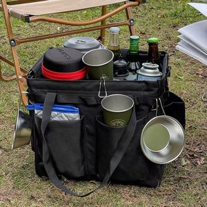 Sac de rangement grande capacité pour outils de camping et de voyage, sac pliable pour bois de chauffage, sac à main pour pique-nique, barbecue et organisateur de couverts - Product Image 2