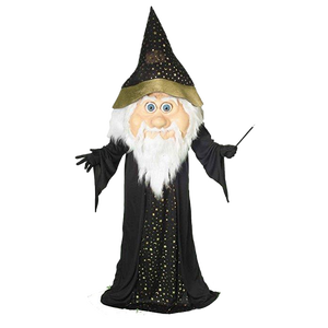 Disfraz de cabeza grande de <span class=keywords><strong>mago</strong></span> de dibujos animados traje de mascota túnica larga capa de estrella disfraz de <span class=keywords><strong>mago</strong></span> de actuación en escenario de Halloween - Product Image 1