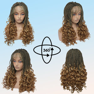 Treccine Box Braids Trasparenti in Pizzo Stile Boho Senza Nodi con Punte Riccioline e Baby Hair da Donna, 18 Pollici, per Capelli Neri o Biondo Miele - Product Image 6