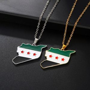 Venta al por mayor de fábrica: Collar con bandera de Siria, llavero de metal esmaltado con mapa de Siria, colgante de metal, colgante conmemorativo, artesanía personalizada. - Product Image 3