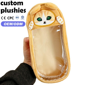 Astuccio in Peluche a Forma di Gatto Arancione con Finestra Trasparente, Vendita Diretta dalla Fabbrica, Regalo Perfetto per Studenti - Product Image 1