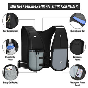 कस्टम पुरुष महिला आउटडोर चलने वाली साइकिल हल्के समायोज्य वाटरप्रूफ नेप्रोन चिंतनशील जलरोधी नीरस परावर्तन चलने वाली बनियान - Product Image 2