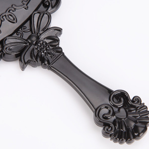 <b>Handheld</b> Makeup <b>Mirror</b> Black Large Size Retro Design With Butterfly Pattern For Beauty Salon And Personal Use - Product Image 3