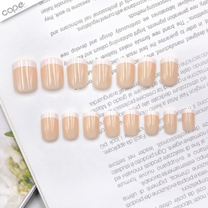 <span class=keywords><strong>Uñas</strong></span> Postizas de Plástico <span class=keywords><strong>Color</strong></span> Nude <span class=keywords><strong>Rosa</strong></span> <span class=keywords><strong>Natural</strong></span> Estilo Francés, Listas para Enviar, Venta al Por Mayor - Product Image 2