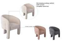 CARLFORD Fauteuil Modulable de Luxe Design Tissu Canapé d'Appoint Sillas pour Salon, Chambre ou Appartement