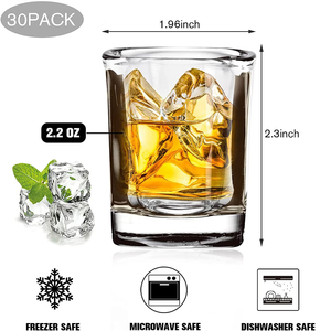 Custom Logo Heavy Base Square Shot <b>Glasses</b> Tequila Shot <b>Glasses</b> Bulk Clear Espresso Small <b>Glass</b> for <b>Vodka</b> Whiskey Liquor - Product Image 3