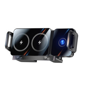 Produits phares Support de charge mobile rotatif tactile universel à double bobine 15W Support de charge sans fil pour <span class=keywords><strong>voiture</strong></span> pour téléphone pliable personnalisé - Product Image 1