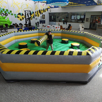 Jeu gonflable Wipe Out Eliminator Meltdown Castles pour adultes, 5m, en PVC, installation facile, 5-10 personnes, amusement garanti