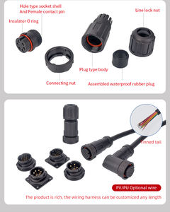 E16 авиационный штекер высокопроизводительный инженер пластиковый водонепроницаемый IP67 байонетный припой женский прямой соединительный провод 2p - Product Image 6