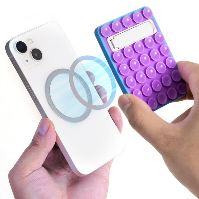 Hands-free Magnetic Silicone Wall Mirror Phone Mount Magnetic Suction Cup Phone Stand Holder for TikTok Video Selfie