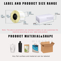 Machine de dépose d'étiquettes carrées avec applicateur, étiquettes de bureau, petit sac, boîte en plastique, 50 pièces