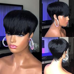 Perruque courte en <span class=keywords><strong>cheveux</strong></span> humains, coupe pixie, pour femmes noires, perruque pixie sans colle, <span class=keywords><strong>cheveux</strong></span> vierges brésiliens courts et dégradés - Product Image 3