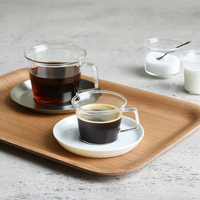 Tasse à café et à thé en verre borosilicate de 300 ml, style Moyen-Orient moderne, écologique, résistante à la chaleur, avec base à ventouse, pour le camping