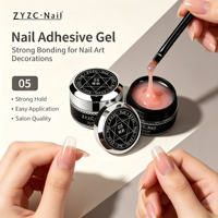 Gel adhésif couleur nude pour ongles, forte adhérence, livraison rapide, faible MOQ pour la décoration des ongles et les fournitures de salon