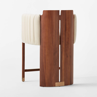 ATUNUS Chaise de salle à manger élégante et luxueuse de style moderne Tabouret de bar Cadre en bois massif avec tissu en velours Fauteuil de salle à manger de loisir
