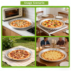 Moldes Redondos de Papel Aluminio de 12 Pulgadas, Moldes Desechables para Pizza, Verduras, Frutas, Pasteles <span class=keywords><strong>y</strong></span> Galletas - Product Image 3