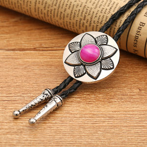 Corbata Bolo Vintage para Hombre, Collar de Cuero, Accesorios para Cuello y Camisa, Estilo <span class=keywords><strong>Vaquero</strong></span> Americano del Oeste, Corbata Poirot - Product Image 4