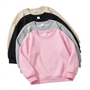 เสื้อสเวตเชิ้ตเด็กคุณภาพสูง ผ้าฟลีซ สำหรับเด็กวัยหัดเดิน เด็กชาย เด็กหญิง ฤดูใบไม้ผลิ สีพื้น ปักโลโก้ได้ ชุดครอบครัวเข้าชุด คอกลม - Product Image 1
