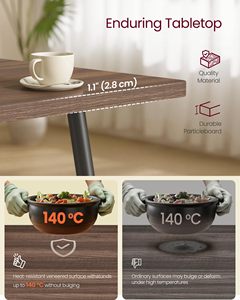 Table à manger rectangulaire moderne VASAGLE, plateau en bois, pieds en métal, 6 places, design mid-century, meubles pour la maison - Product Image 5