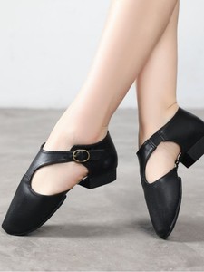 Sandalias de Baile Griego para Mujer <span class=keywords><strong>JW</strong></span> al por Mayor, Parte Superior de Cuero Genuino, Empeine Elástico, Suela de Gamuza, Zapatos de Baile de Salón/Latino - Product Image 5