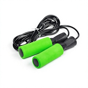 Corde à sauter bleue avec poignées en mousse noire 2,5 m – Durable, unisexe, pour exercices de gym, réglable, emballage portable, matériau personnalisable - Product Image 4