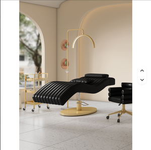 Ensemble de fauteuils de salon populaires pour extensions de cils, table de massage facial moderne en acier inoxydable réglable pour spa et cils - Product Image 1