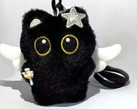 Porte-clés Noir Amusant Chaton Diable Adorable, Pendentifs pour Fête et Halloween, Décoration de Sac, Cadeau pour Couple