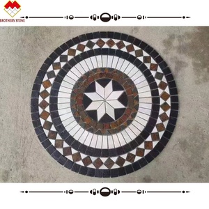 Gạch khảm đá cẩm thạch đầy màu sắc cho sàn ngoài trời và tường hình lục giác và hình tròn khảm đá cẩm thạch bằng tia nước - Product Image 6