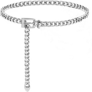 <span class=keywords><strong>Ceinture</strong></span> chaîne réglable en alliage de zinc couleur or et argent pour robe de mode féminine - Product Image 2