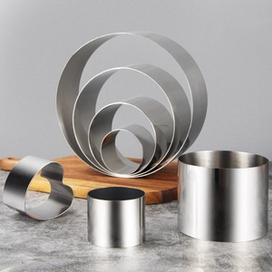 Ensemble de moules à gâteau ronds en acier inoxydable 304, découpoirs à pâtisserie pour la préparation de biscuits, crêpes, muffins, gâteaux et pâtisseries - Product Image 1