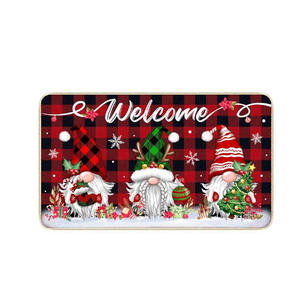 Paillasson de Noël en velours cristal rectangulaire en polyester résistant aux taches, motif Gnomes et Camion pour la maison - Product Image 4