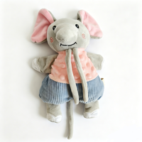 Fabrication de jouets en peluche personnalisés : Poupée apaisante bébé éléphant, éléphant de dessin animé personnalisé OEM, peluche de sécurité pour nourrissons