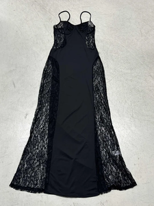 Vestido de Noche con Sujetador Incorporado - Vestido Lencero 100% Poliéster para Mujer con Paneles de Encaje Transparente, Lazos con Botones Naturales, Lavable, Vestido para Uso Diario - Product Image 2
