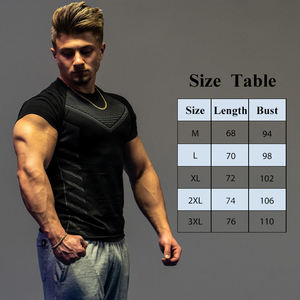 メンズフィットネススポーツTシャツカスタムロゴクイックドライカジュアル高弾性トレーニングアクティブウェア筋肉タイトフィット夏XXL - Product Image 5